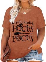 Camiseta Chulianyouhuo Hocus Pocus Halloween Plus Size Feminina Camiseta Chulianyouhuo Hocus Pocus Halloween Plus Size Feminina