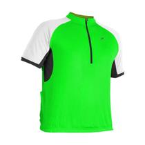 Camiseta Ciclista Modelo Tornado Unissex Com Ziper Verde M