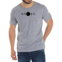 Camiseta Cinza Batimento cardiaco planeta terra