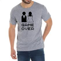Camiseta Cinza Casamento Game Over
