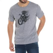 Camiseta Cinza Morte motociclista