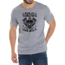 Camiseta Cinza Motorcycle when life throws