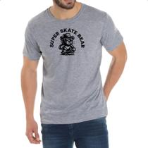 Camiseta Cinza Urso super skate