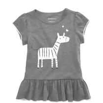 Camiseta Cinza Zebra FIRST IMPRESSIONS - Bebê Menina
