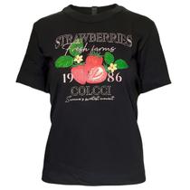 Camiseta Colcci Feminina Comfort Estampada Camiseta Colcci Feminina Comfort Estampada