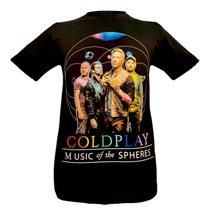 Camiseta ColdPlay World Tour com estampa dupla para homens Camiseta ColdPlay World Tour com estampa dupla para homens