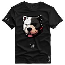 Camiseta Coleção Face Animals Pitbull Angry Shap Life