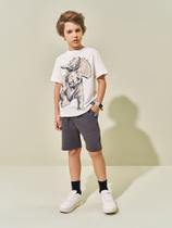 Camiseta Colecionável Menino Triceratops Natural Kippos