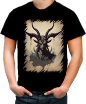Camiseta Colorida Bafomé Vintage Pentagrama 1 Camiseta Colorida Bafomé Vintage Pentagrama 1