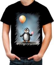 Camiseta Colorida Bebê Pinguim com Balões Crianças 14 - Kasubeck Store