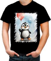 Camiseta Colorida Bebê Pinguim com Balões Crianças 15 - Kasubeck Store