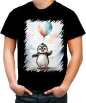 Camiseta Colorida Bebê Pinguim com Balões Crianças 19 - Kasubeck Store