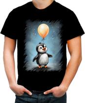 Camiseta Colorida Bebê Pinguim com Balões Crianças 6