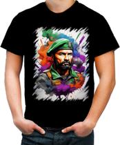 Camiseta Colorida Boina Verde Soldado Batalhão 3