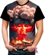 Camiseta Colorida Bomba Atômica Explosão Nuclear Guerra 1 Camiseta Colorida Bomba Atômica Explosão Nuclear Guerra 1