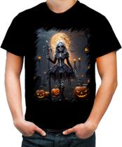 Camiseta Colorida Bruxa Caveira Halloween 3 - Kasubeck Store