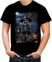 Camiseta Colorida Bruxa Caveira Halloween 7 - Kasubeck Store