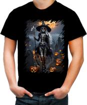 Camiseta Colorida Bruxa Caveira Halloween 8 - Kasubeck Store