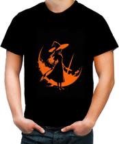 Camiseta Colorida Bruxa Halloween Laranja 5