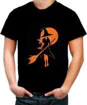 Camiseta Colorida Bruxa Halloween Laranja 8 - Kasubeck Store