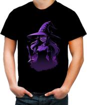 Camiseta Colorida Bruxa Halloween Púrpura Festa 8 - Kasubeck Store