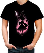 Camiseta Colorida Bruxa Halloween Rosa 12 Camiseta Colorida Bruxa Halloween Rosa 12