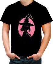 Camiseta Colorida Bruxa Halloween Rosa 15 - Kasubeck Store