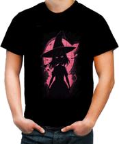 Camiseta Colorida Bruxa Halloween Rosa 7 - Kasubeck Store