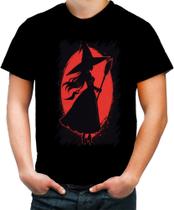Camiseta Colorida Bruxa Halloween Vermelha 11 - Kasubeck Store