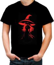 Camiseta Colorida Bruxa Halloween Vermelha 8 - Kasubeck Store