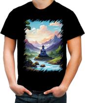 Camiseta Colorida Buda Anime Desenho Budismo Buda 1 Camiseta Colorida Buda Anime Desenho Budismo Buda 1