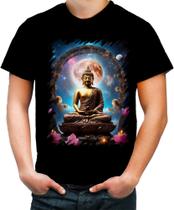 Camiseta Colorida Buda Universo Lótus Imortalidade 3 Camiseta Colorida Buda Universo Lótus Imortalidade 3