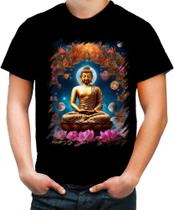Camiseta Colorida Buda Universo Lótus Imortalidade 9 Camiseta Colorida Buda Universo Lótus Imortalidade 9