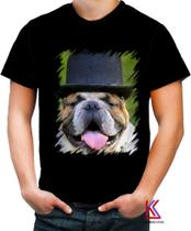 Camiseta Colorida Bulldog de Cartola Cachorro Fofo Dog 1
