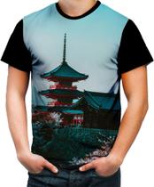 Camiseta Colorida Castelo Japonês Samurai Ninja Japan 1