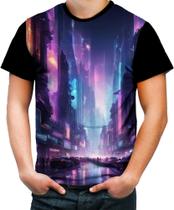 Camiseta Colorida Cidade Futurística Cyber City Future 4