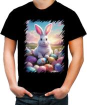 Camiseta Colorida Coelhinho da Páscoa com Ovos de Páscoa 1