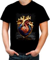 Camiseta Colorida Coração de Ouro Líquido Gold Heart 7 - Kasubeck Store