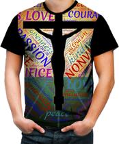 Camiseta Colorida Cruz Jesus Deus Gospel Igreja 4k 4