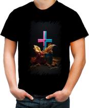 Camiseta Colorida da Cruz de Jesus Igreja Fé 18