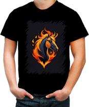 Camiseta Colorida de Cavalo Flamejante Fire Horse 1
