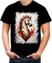 Camiseta Colorida de Cavalo Flamejante Fire Horse 2 Camiseta Colorida de Cavalo Flamejante Fire Horse 2
