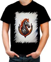 Camiseta Colorida de Cavalo Flamejante Fire Horse 6