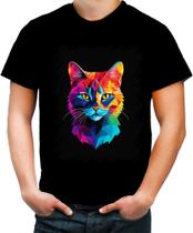 Camiseta Colorida de Gatinho Colorido Neon Vetor 1 - Kasubeck Store