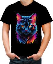 Camiseta Colorida de Gatinho Colorido Neon Vetor 10