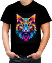 Camiseta Colorida de Gatinho Colorido Neon Vetor 11