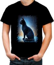 Camiseta Colorida de Gato Oráculo Hacker Binário Mat 1 Camiseta Colorida de Gato Oráculo Hacker Binário Mat 1