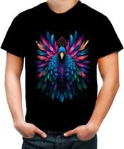 Camiseta Colorida de Pavão Colorido Neon Vetor 14 Camiseta Colorida de Pavão Colorido Neon Vetor 14