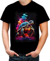 Camiseta Colorida de Tartaruga Marinha Neon Style 5