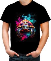Camiseta Colorida de Tartaruga Marinha Neon Style 6